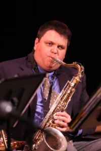 Jazz musician Matt Weihmuller on saxophone.