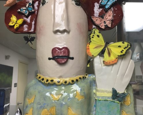 Hand Building Class - Madame Butterfly by Debbie Hofer (2)