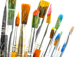 Colorful Paint Brushes - art class