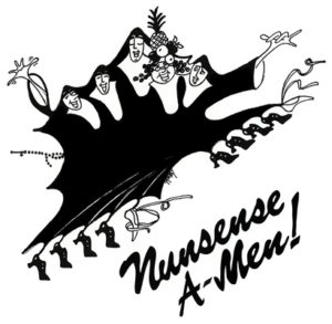 Nunsense A-MEN logo - bw