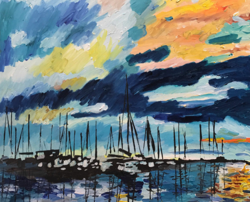 "Sunrise on the Harbor" by Caroline Karp