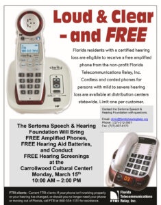 Carrollwood Cultural Center Flyer - Sertoma Speech & Hearing Foundation