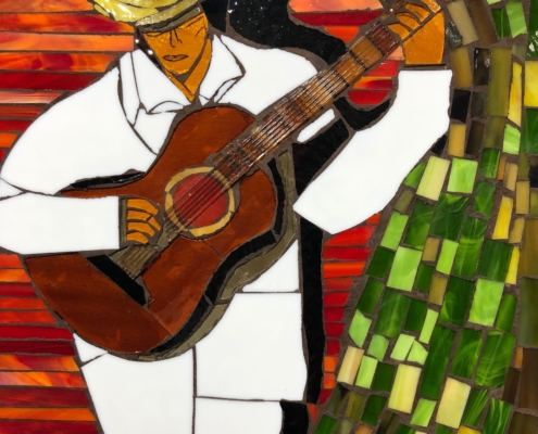 HM - The Guitar Player by Maria Ortiz-Haynes - mosaic
