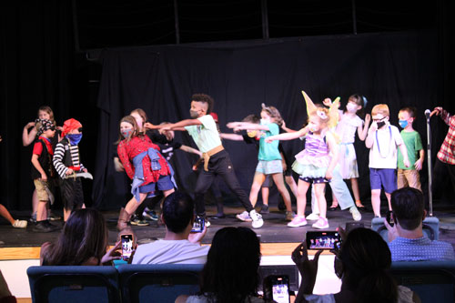 2021 Summer Camp photos of artwork, activities, and the Show & Share from "Off to Never Never Land" week.