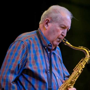 Jim Burge playing the saxophone
